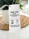 Knit with love because therapy is expensive – funny label for knitwear