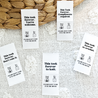 Multipack of funny knit and crochet tags – ready to ship branding for handmade gifts