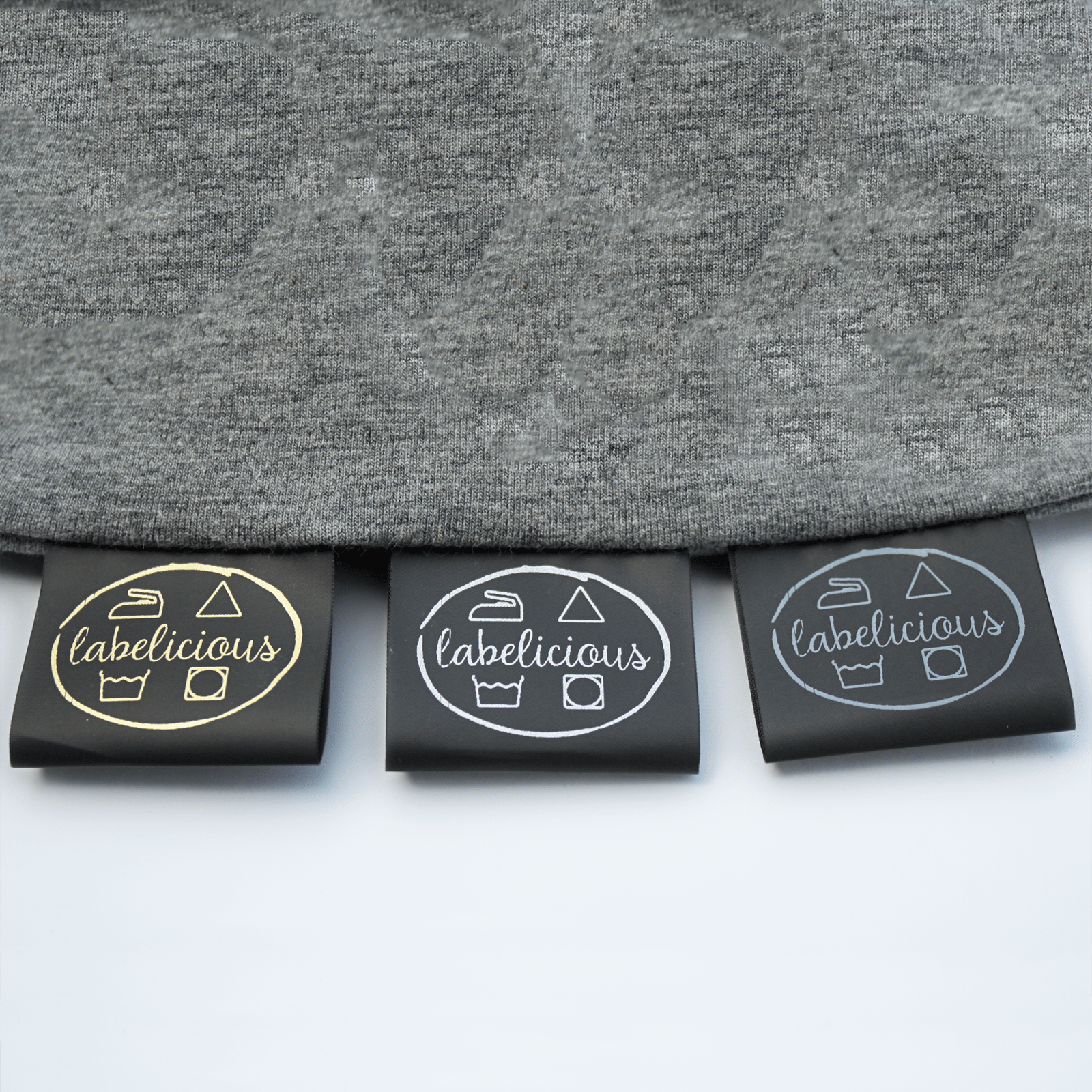 Custom Black Polyester Brand Label โ Labelicious